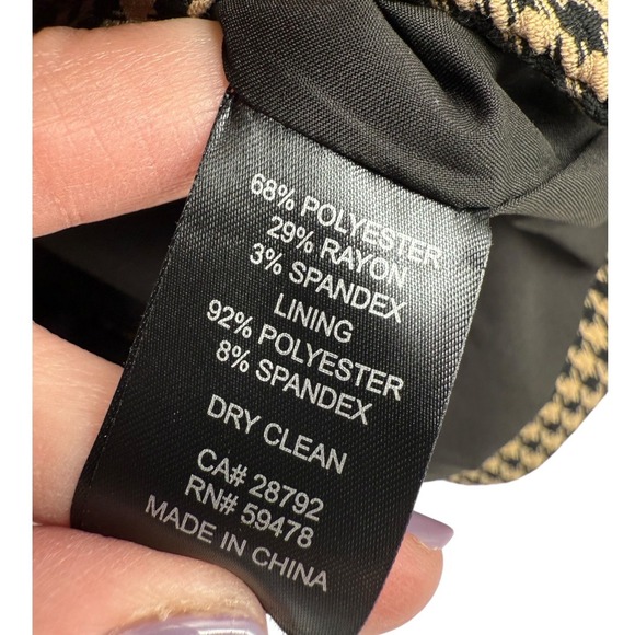 House of Harlow Houndstooth Cropped Double Breasted Blazer Size Small Preppy - Picture 12 of 13